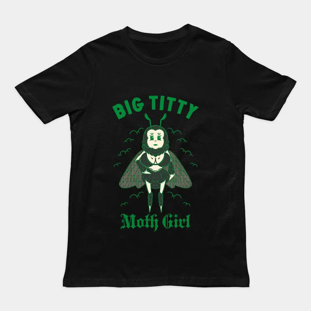 Big Titty Moth Girl t-shirt - Orbital Clothing