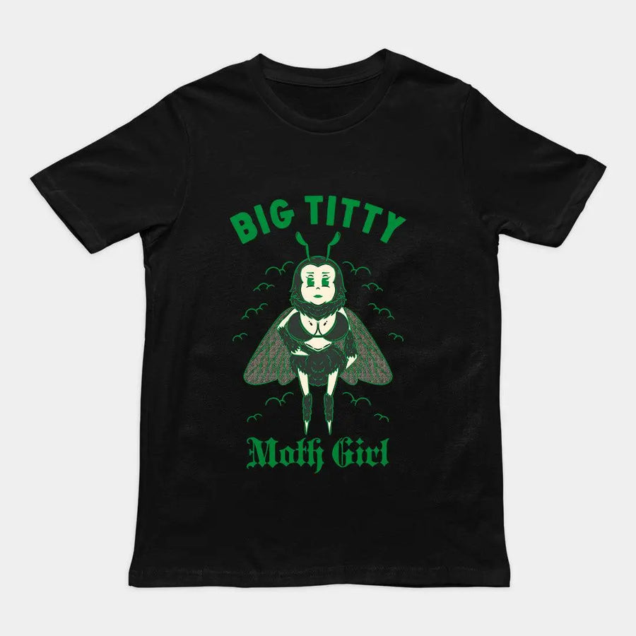 Big Titty Moth Girl t-shirt - Orbital Clothing