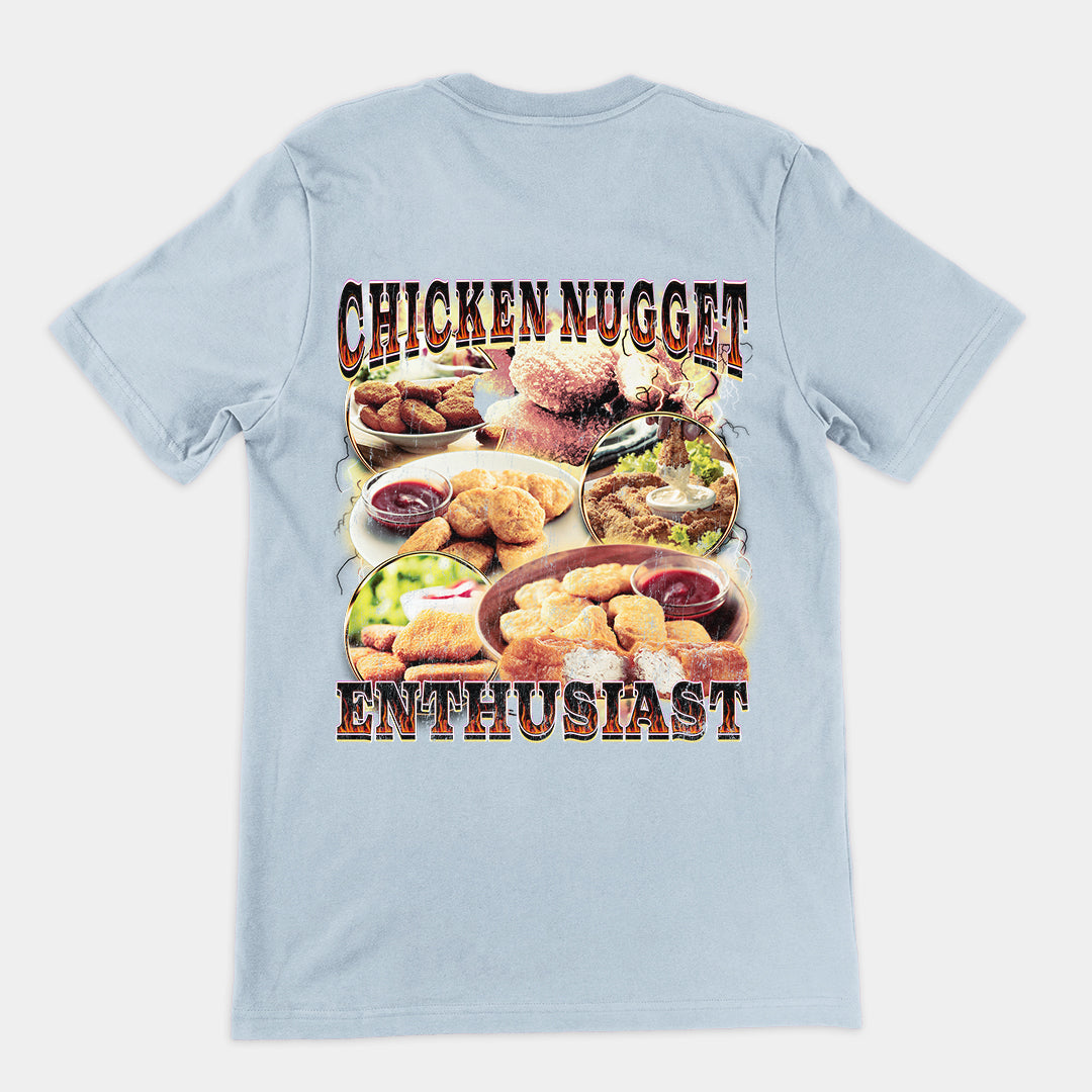 Chicken Nugget Enthusiast t-shirt (backprint)