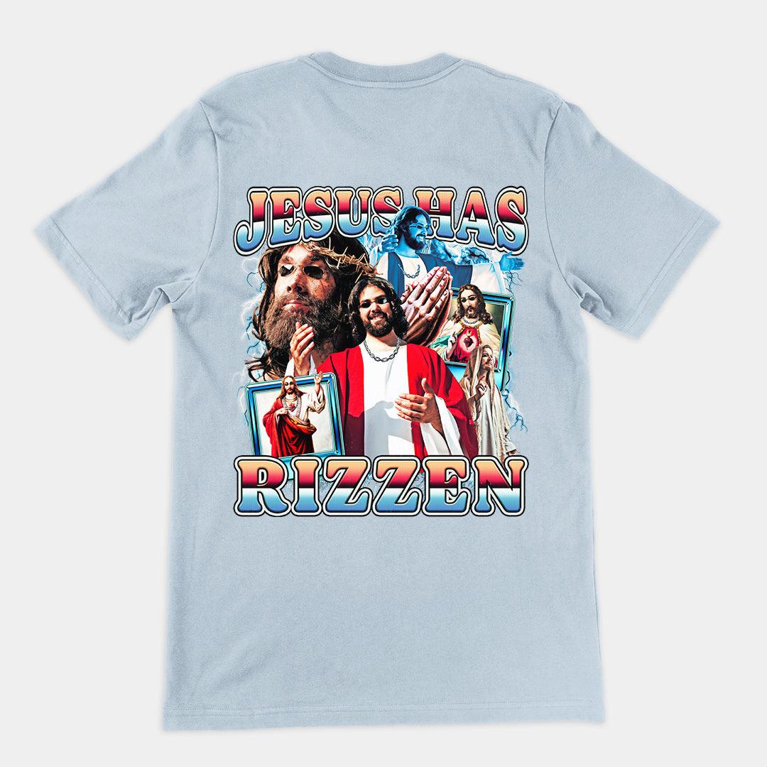 Jesus Has Rizzen (Updated Design) t-shirt (backprint) - Orbital Clothing