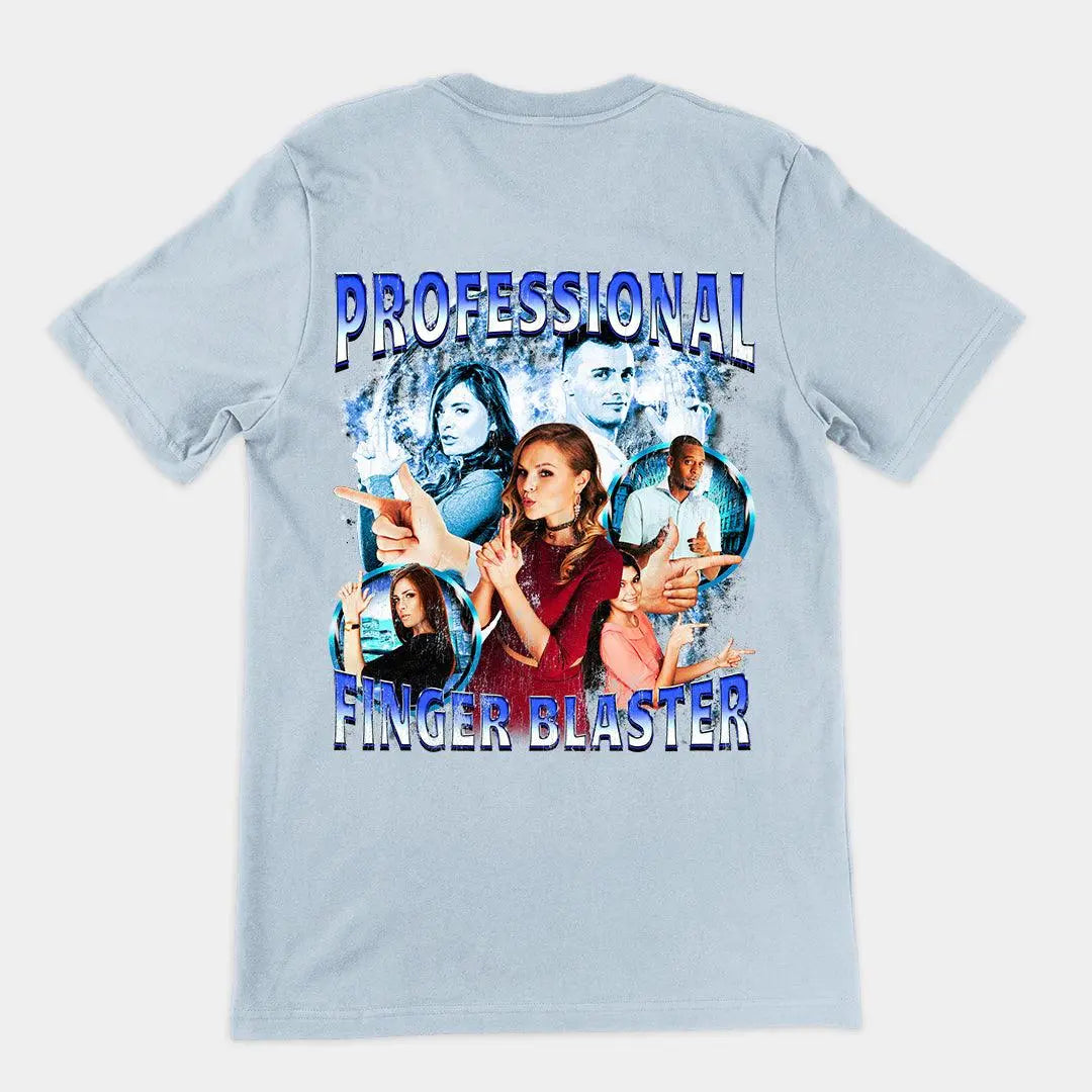 Professional Finger Blaster t-shirt (backprint) - Orbital Clothing