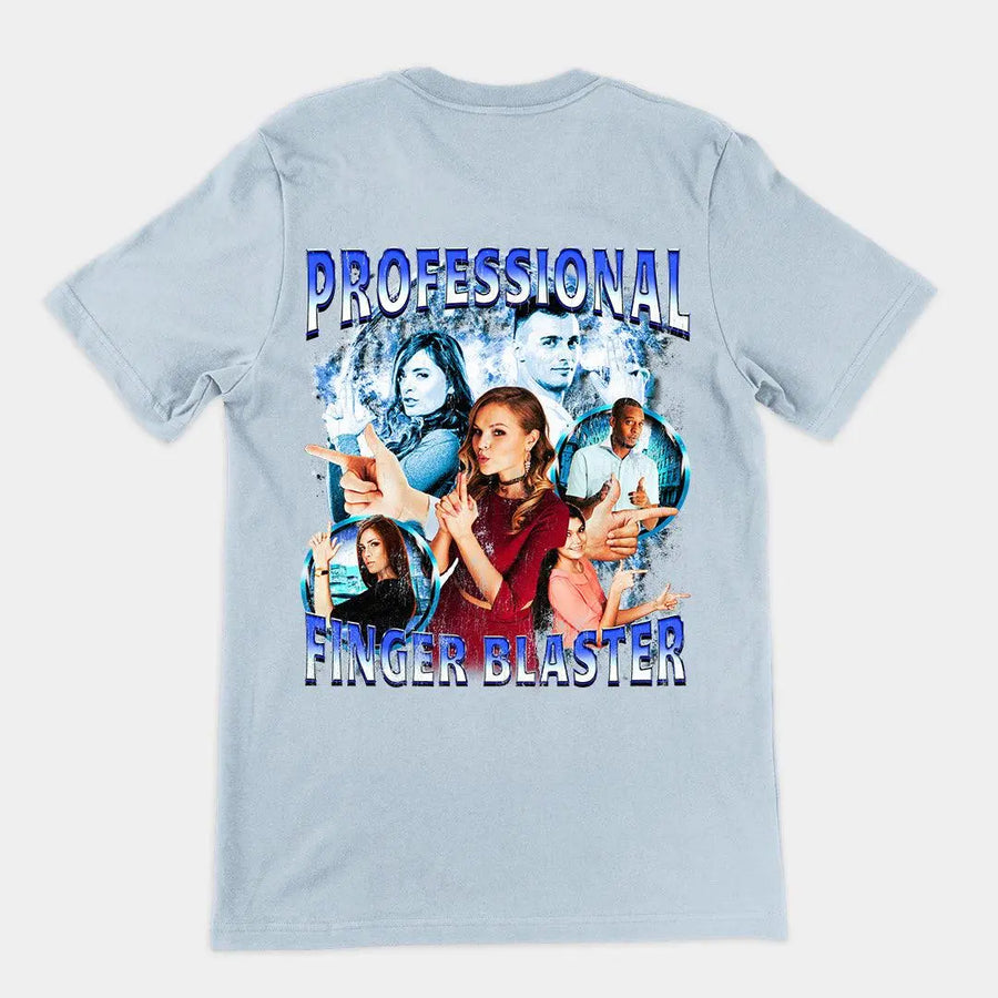 Professional Finger Blaster t-shirt (backprint) - Orbital Clothing