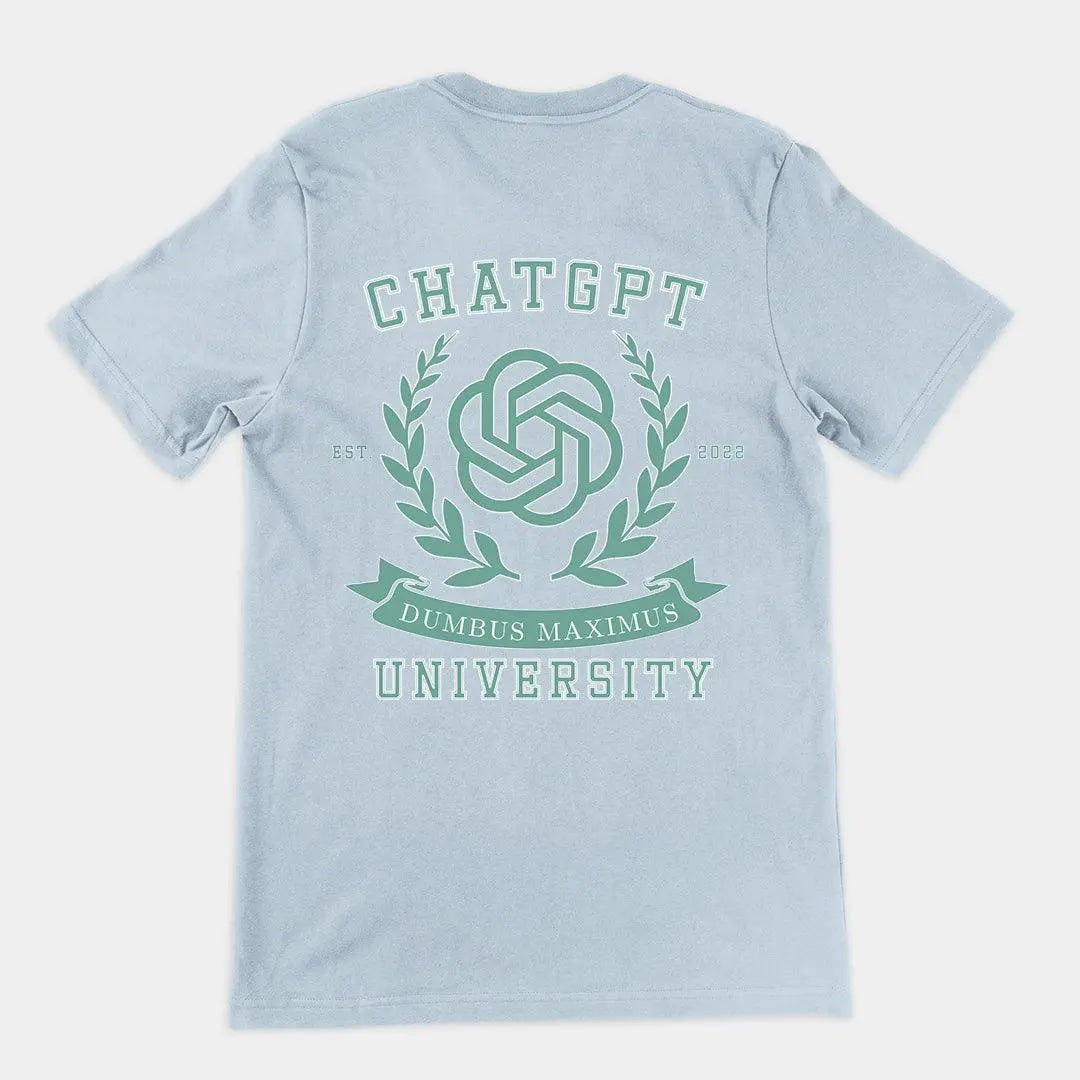 Chat GPT University t-shirt (backprint) - Orbital Clothing