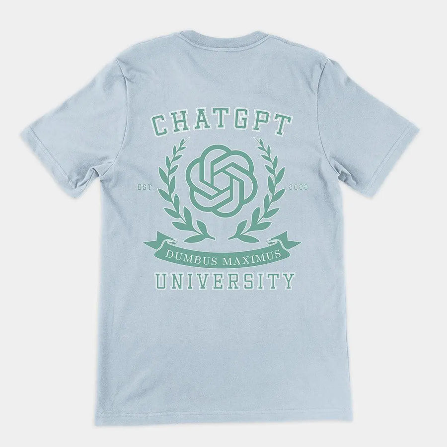 Chat GPT University t-shirt (backprint) - Orbital Clothing