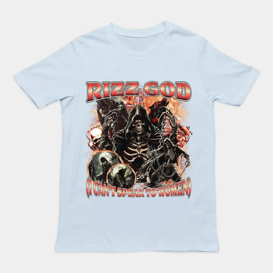Rizz God (I Can't Speak to Women) t-shirt - Orbital Clothing
