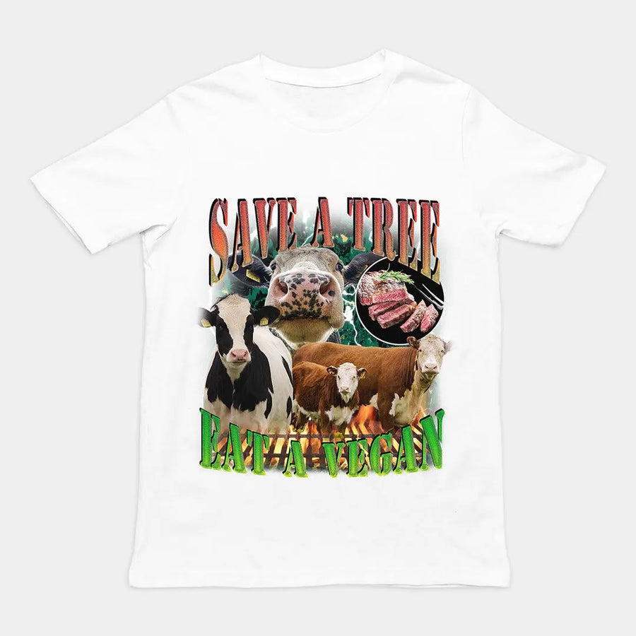 Save a Tree Eat a Vegan t-shirt - Orbital Clothing