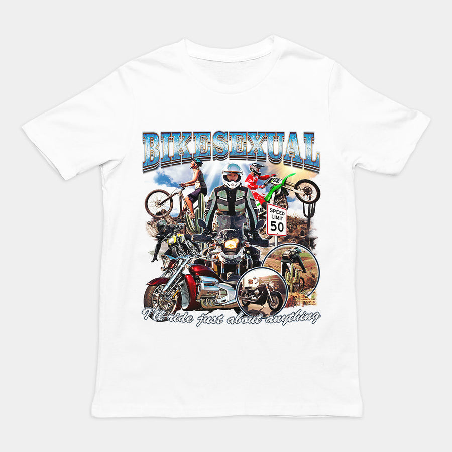 Bikesexual (I'll ride just about anything) T-Shirt Orbital Clothing