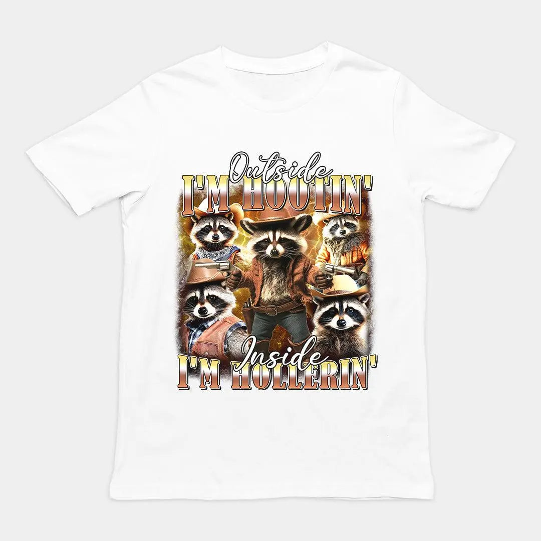 Outside I'm Hootin' Inside I'm Hollerin T-Shirt - Orbital Clothing