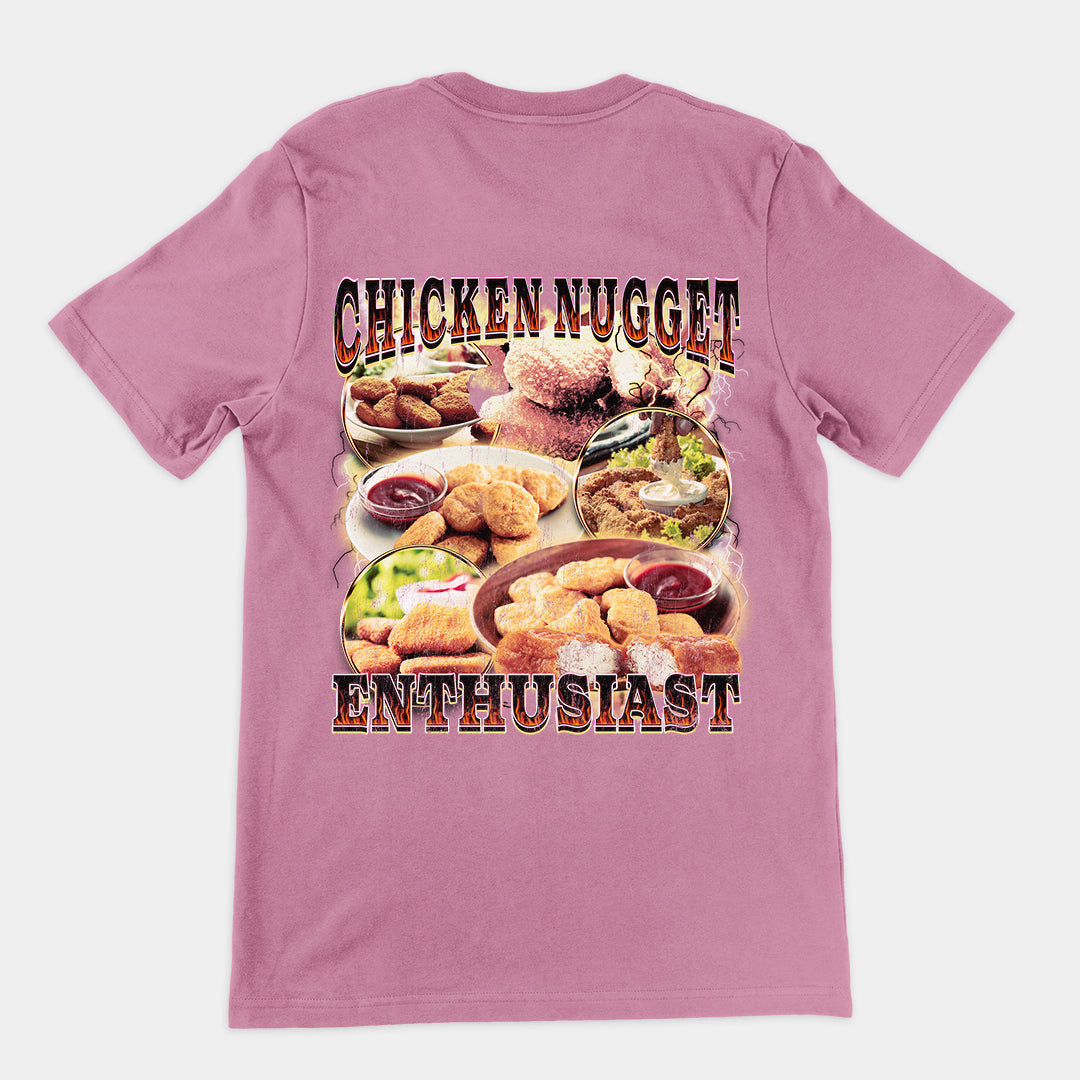 Chicken Nugget Enthusiast t-shirt (backprint)