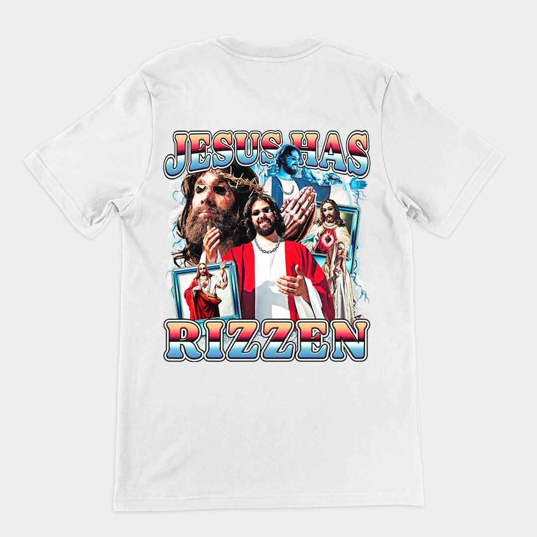 Jesus Has Rizzen (Updated Design) t-shirt (backprint) - Orbital Clothing