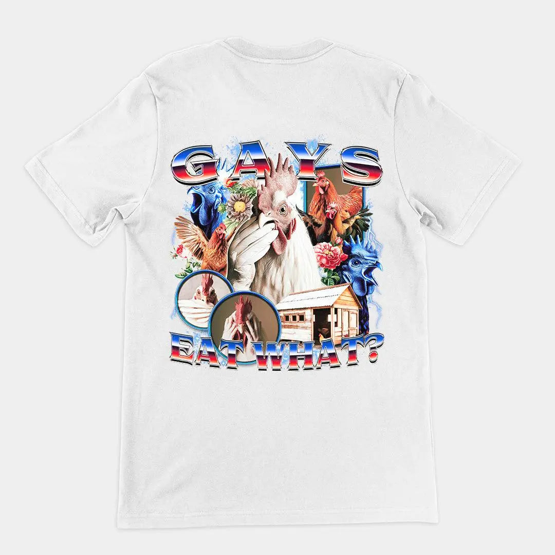 Gays Eat What t-shirt (backprint) - Orbital Clothing