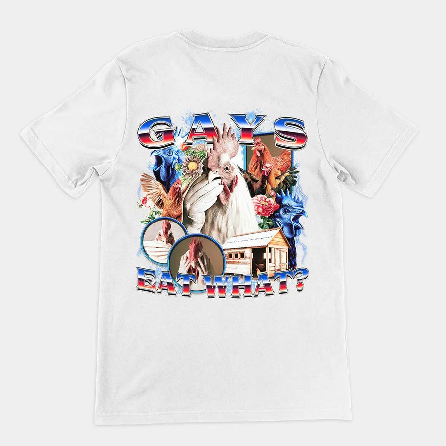 Gays Eat What t-shirt (backprint) - Orbital Clothing