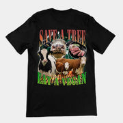 Red een boom Eet een veganist t-shirt (achterkant)