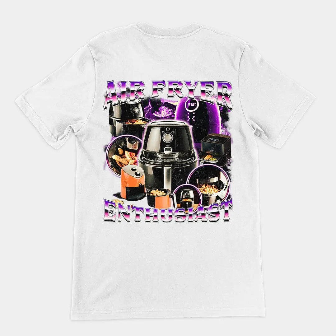 Air Fryer Enthusiast t-shirt (backprint) - Orbital Clothing