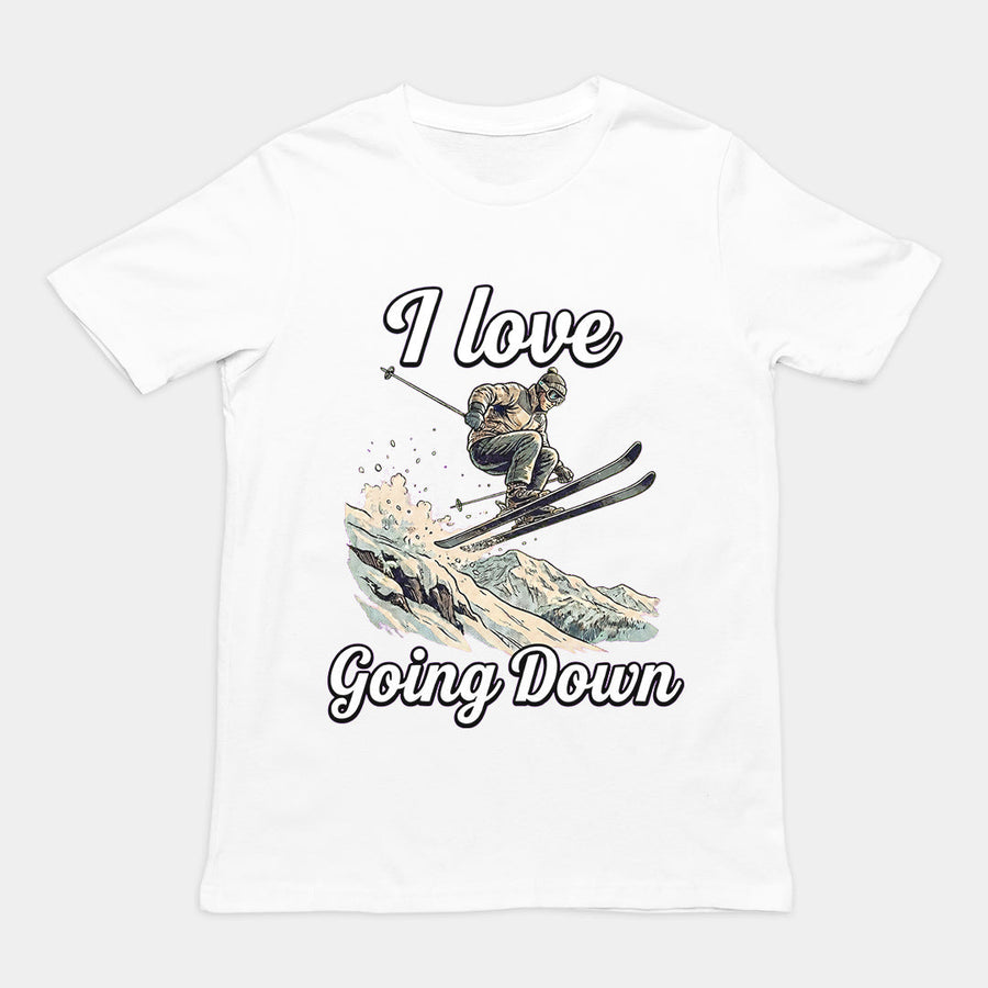 I love going down (skiing) T-Shirt Orbital Clothing