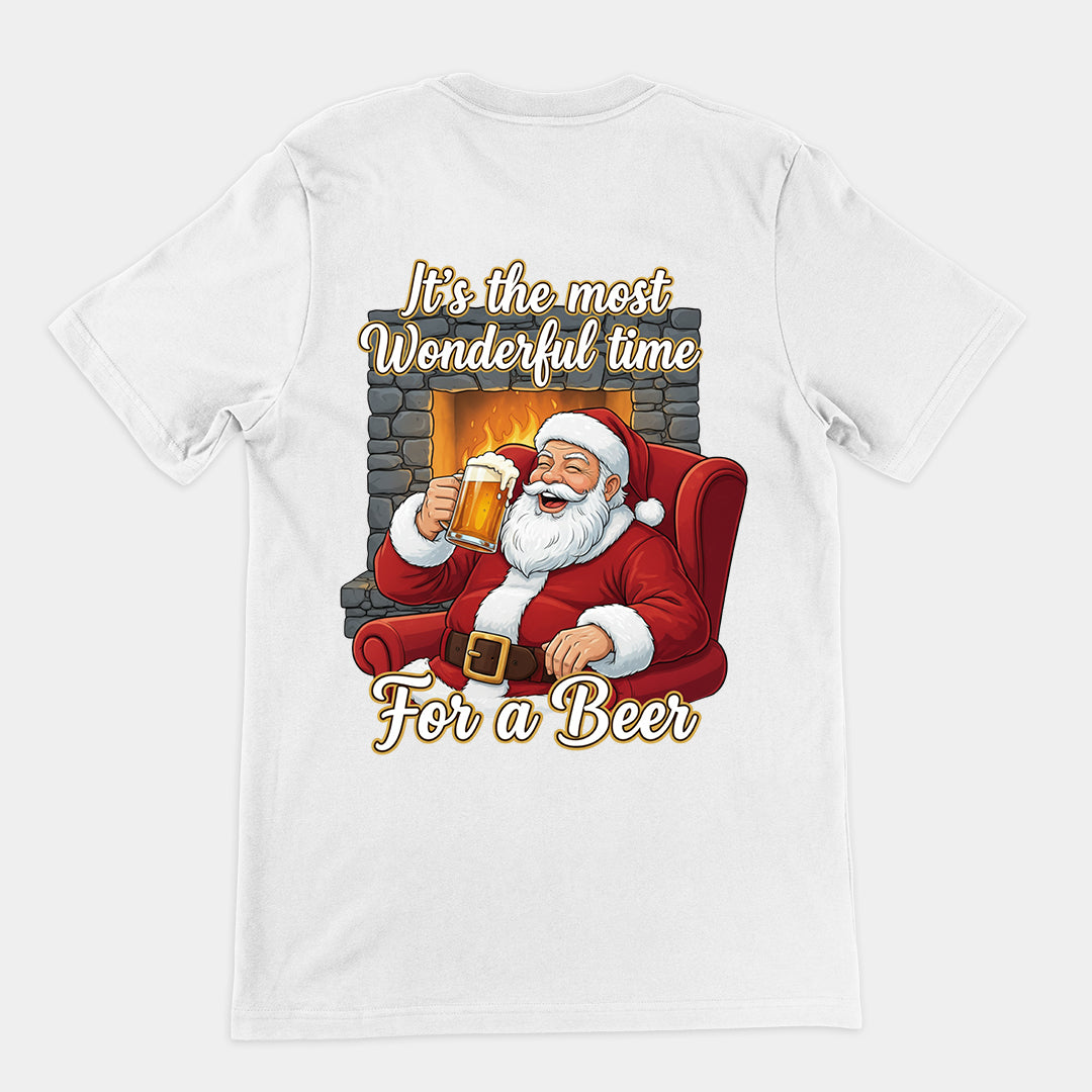 Es ist die schönste Zeit für ein Bier-T-Shirt (Rückenaufdruck)