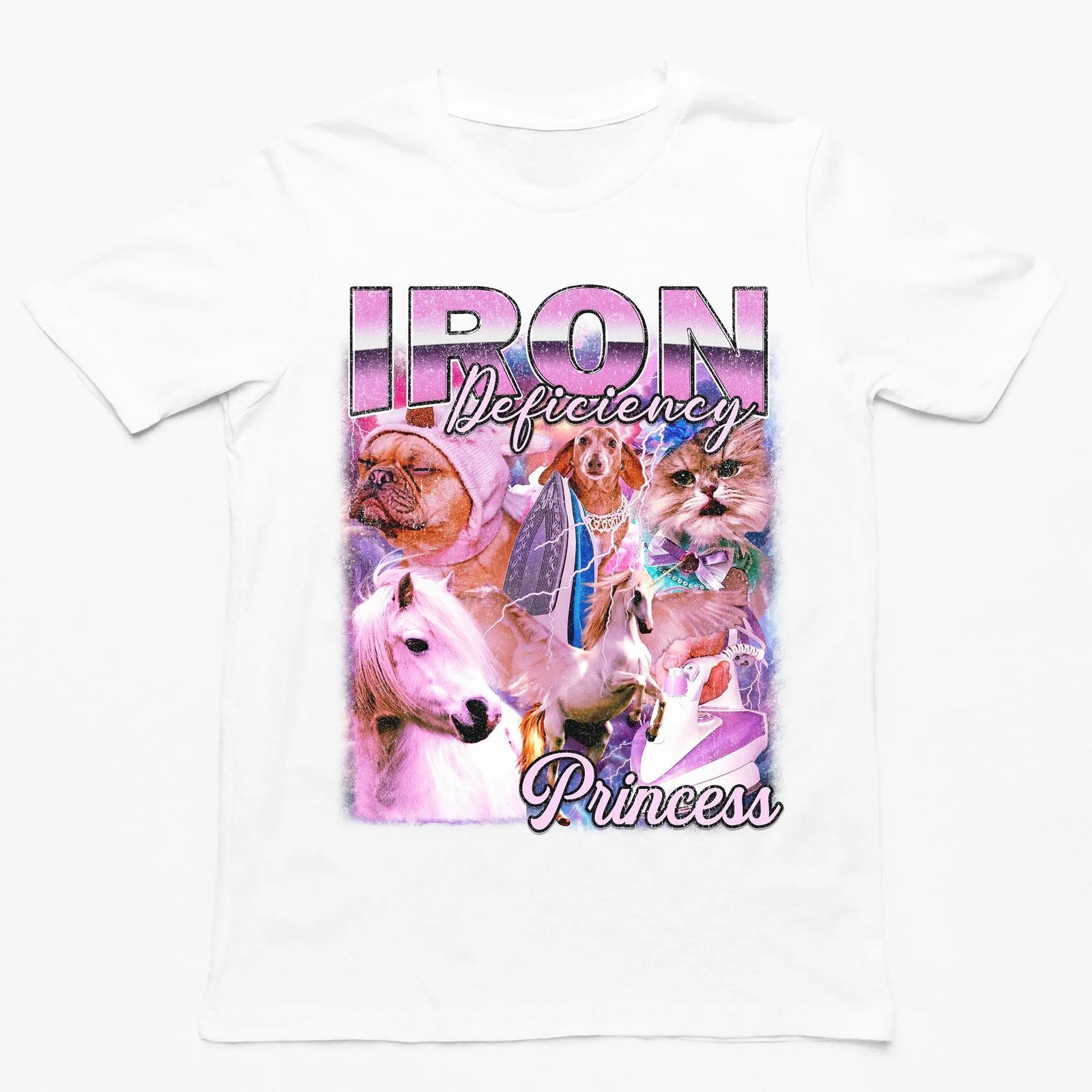 Iron Deficiency Princess Vintage Style T-Shirt - Orbital Clothing