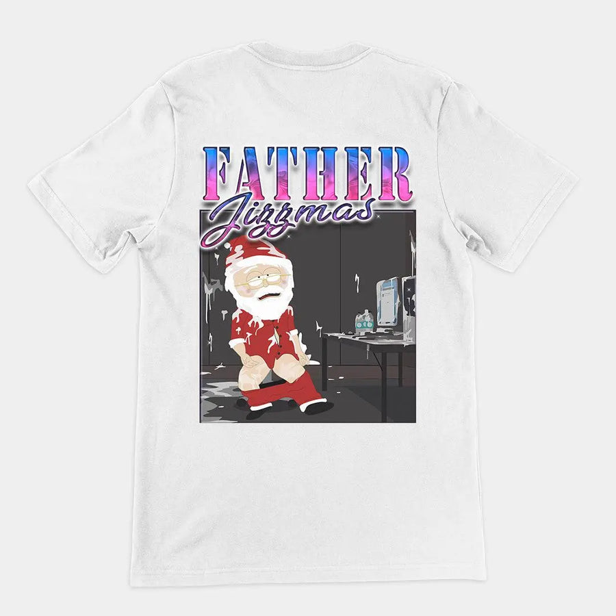 Father Jizzmas t-shirt (backprint) - Orbital Clothing