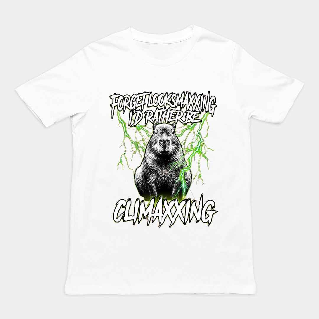 Forget Looksmaxxing I'd rather be Climaxxing T-Shirt Orbital Clothing
