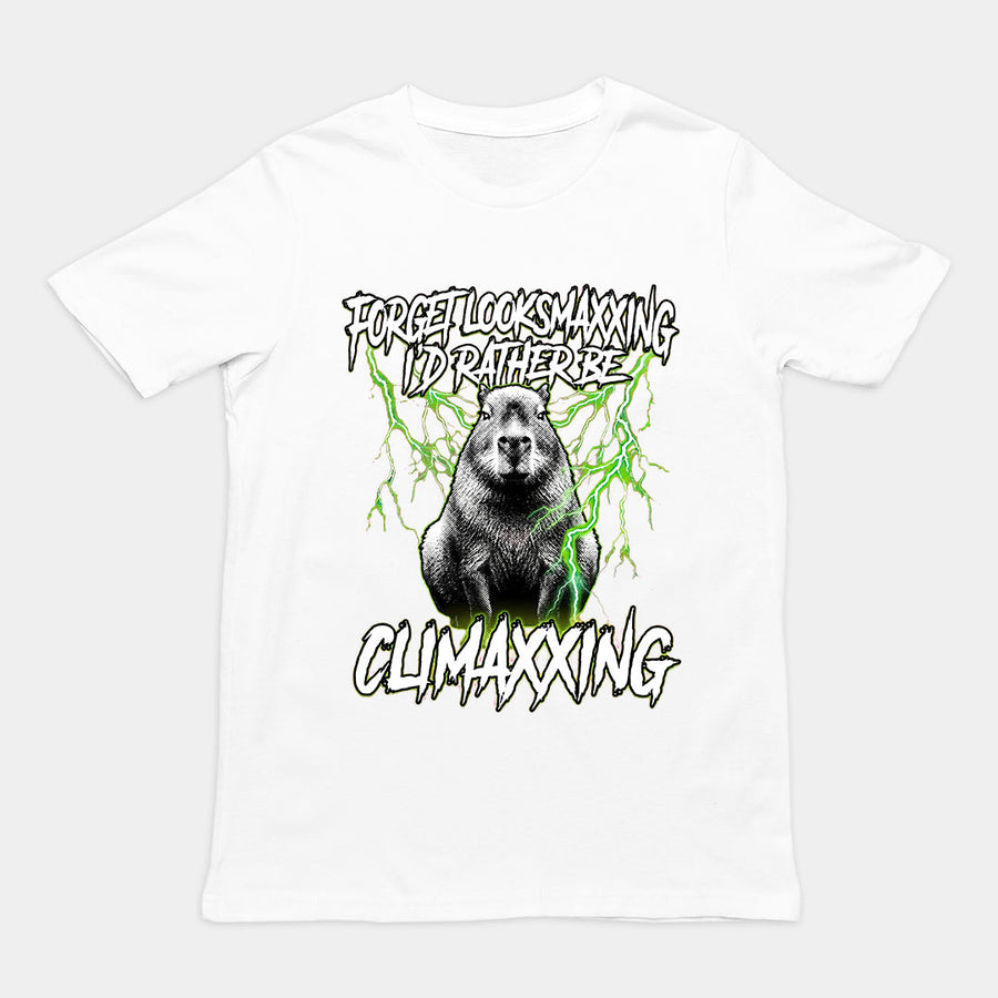 Forget Looksmaxxing I'd rather be Climaxxing T-Shirt Orbital Clothing