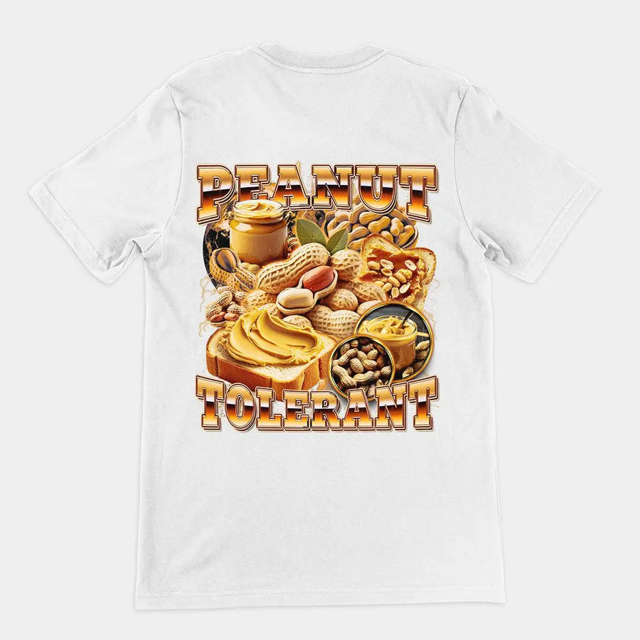 Peanut Tolerant t-shirt (backprint) - Orbital Clothing