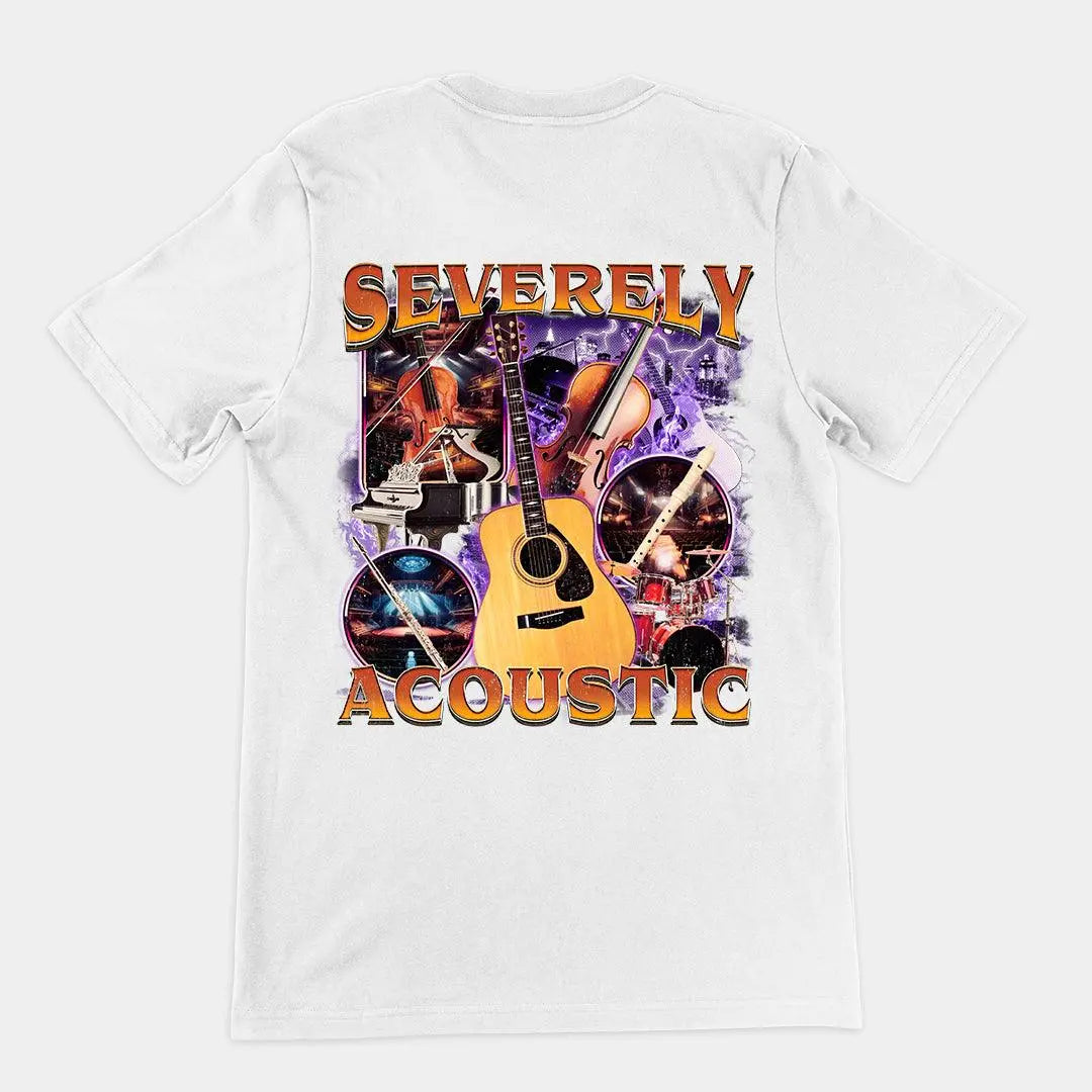 Severely Acoustic t-shirt (backprint) - Orbital Clothing