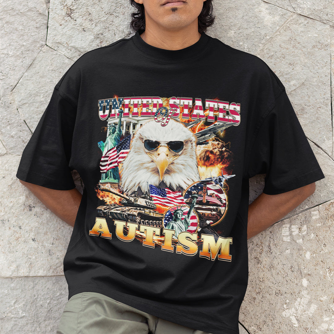 United States of Autism T-Shirt Orbital Clothing