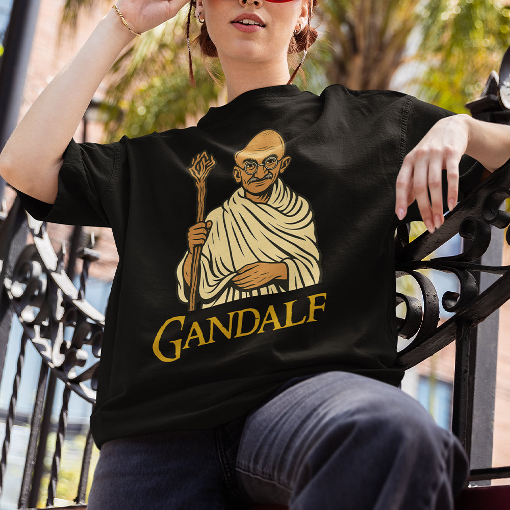 Gandalf (Ghandi) T-Shirt (backprint) Orbital Clothing