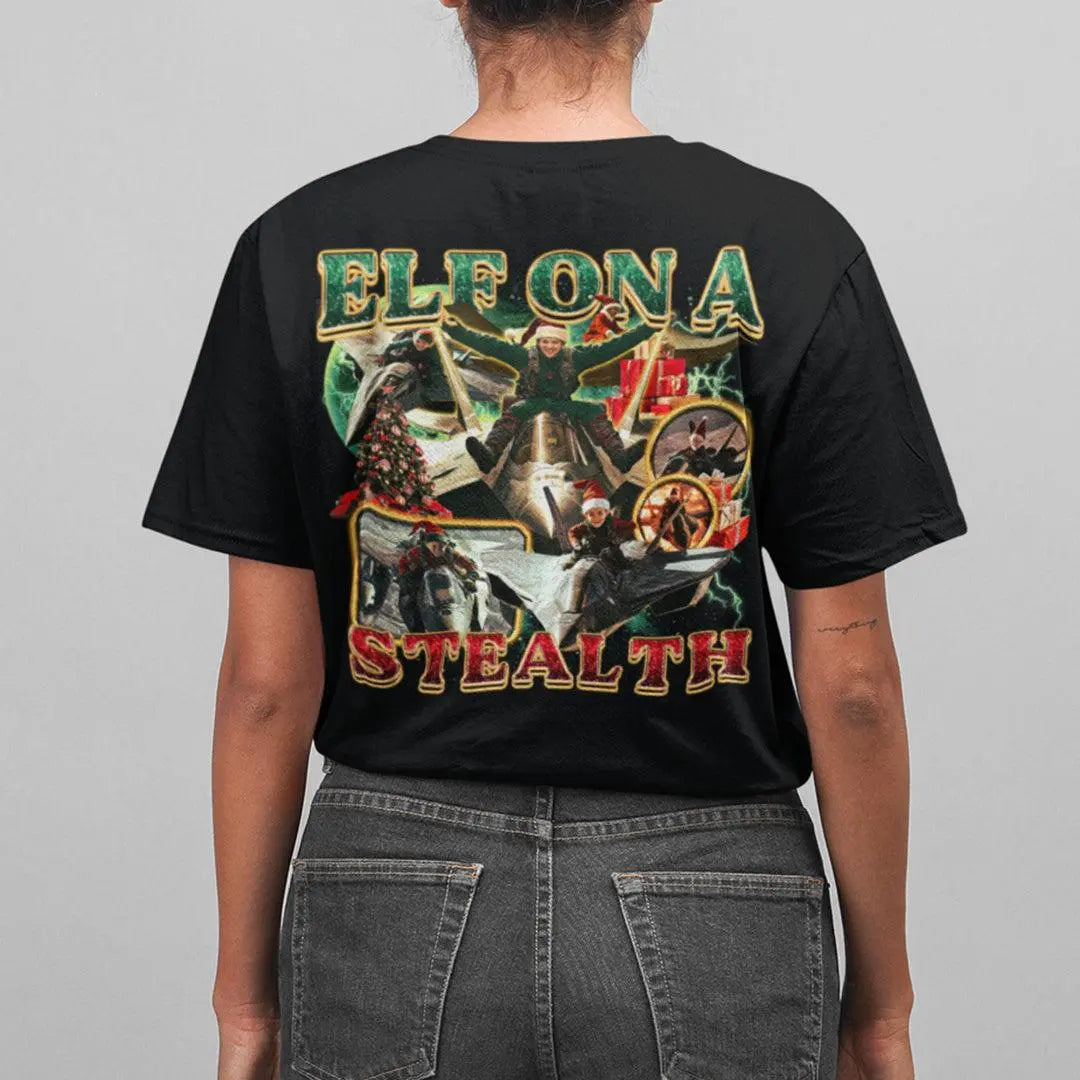 Elf on a Stealth t-shirt (backprint) - Orbital Clothing