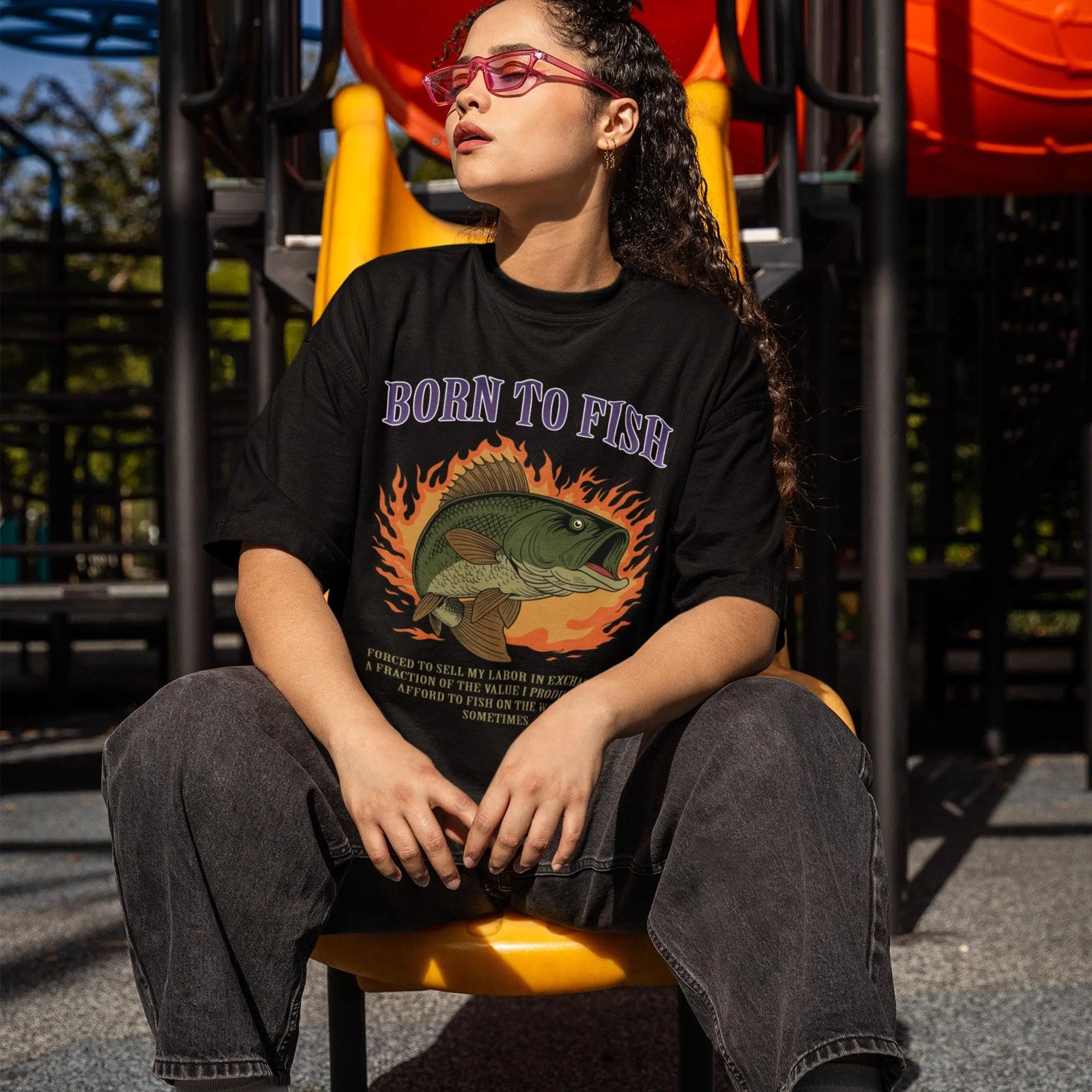 Born to Fish Forced to Sell my Labor T-Shirt - Orbital Clothing