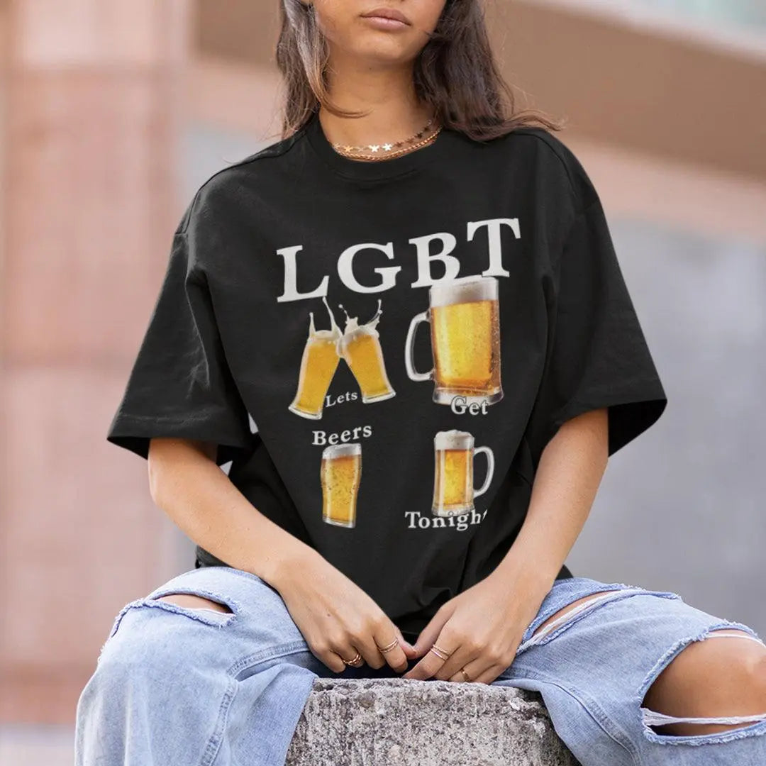 LGBT - lets get beers tonight T-Shirt - Orbital Clothing