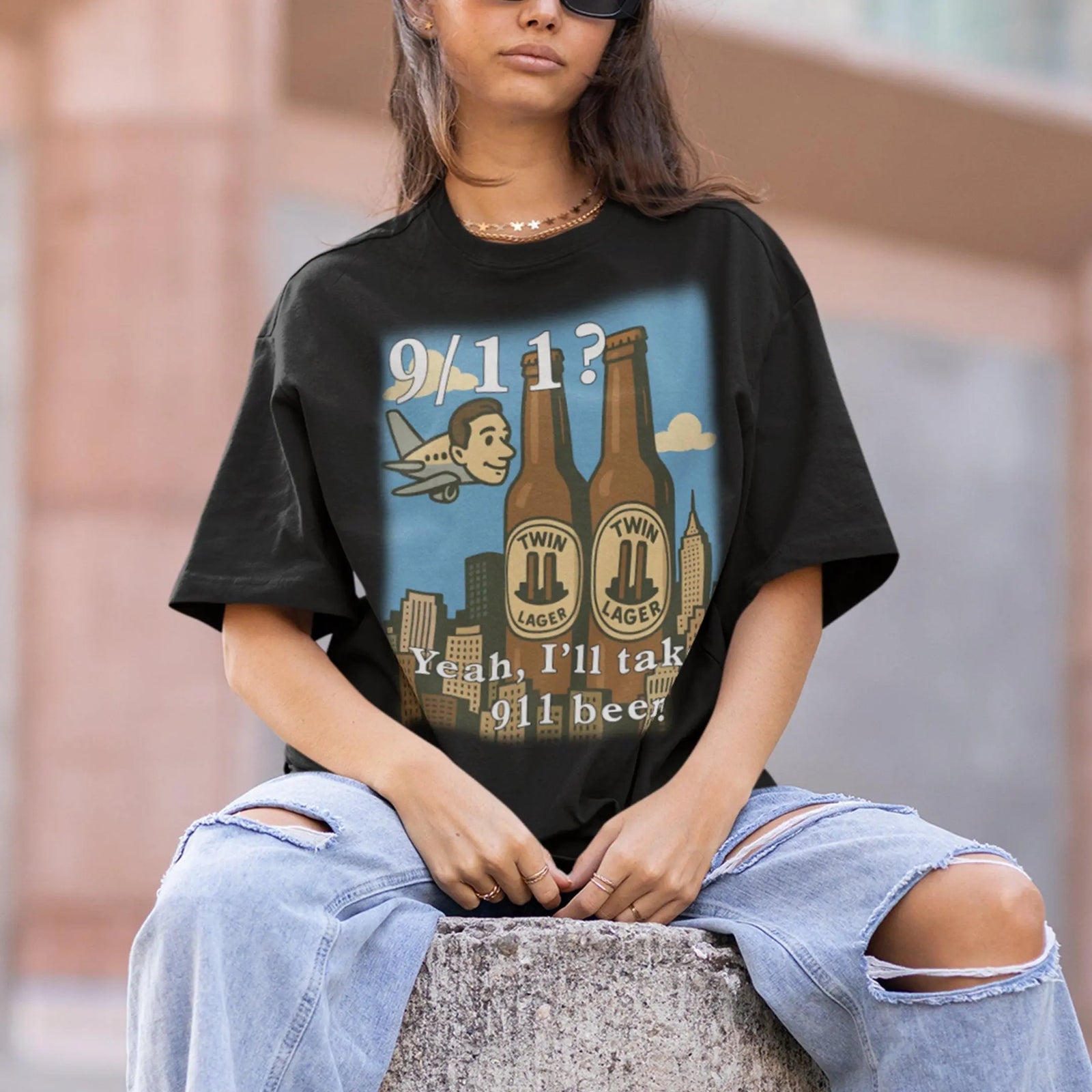 9/11 Yeah I'll Take 911 Beers! T-Shirt - Orbital Clothing