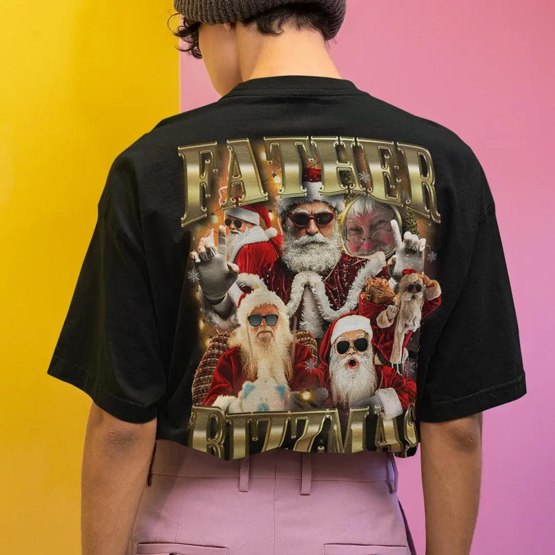 Father Rizzmas t-shirt (backprint) - Orbital Clothing
