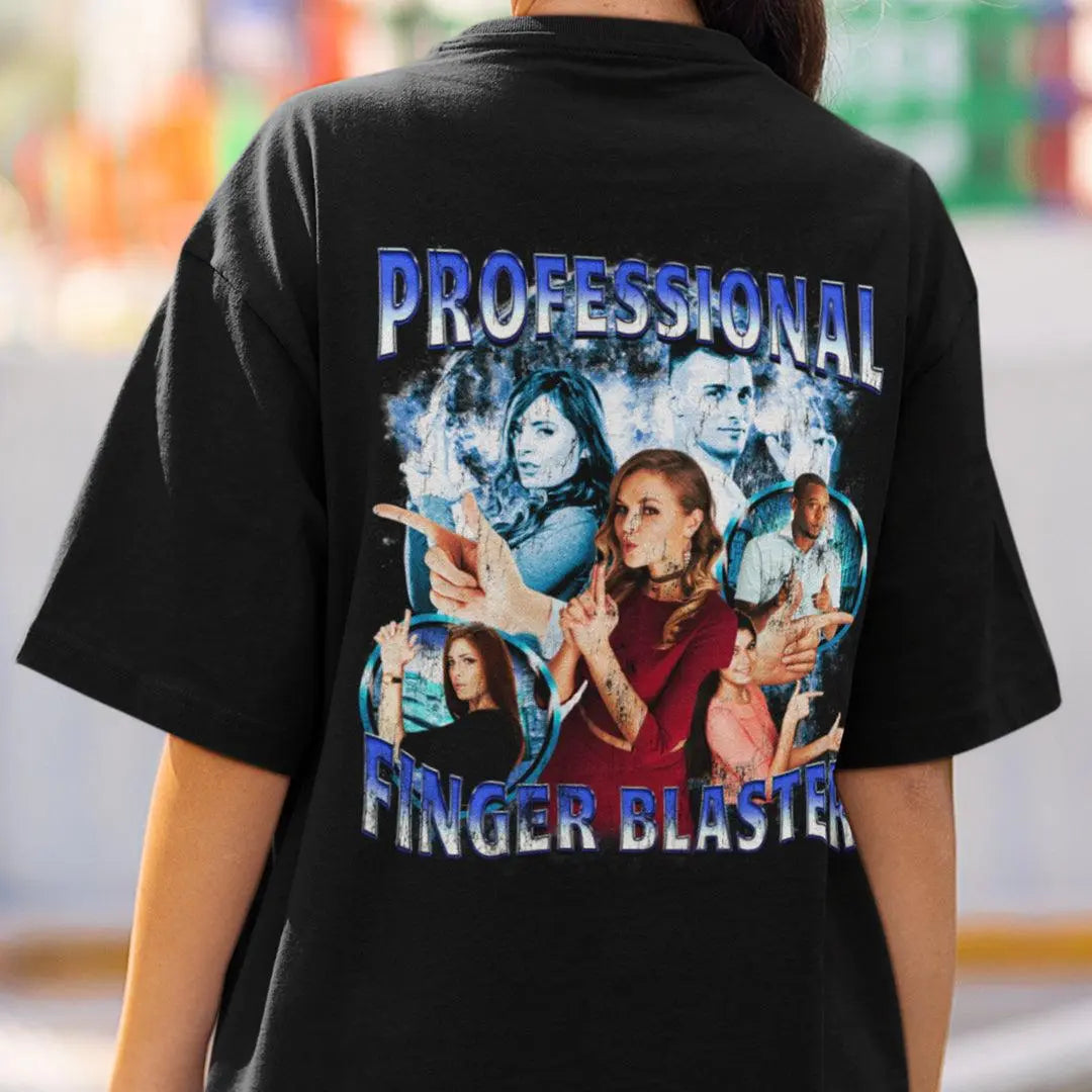Professional Finger Blaster t-shirt (backprint) - Orbital Clothing