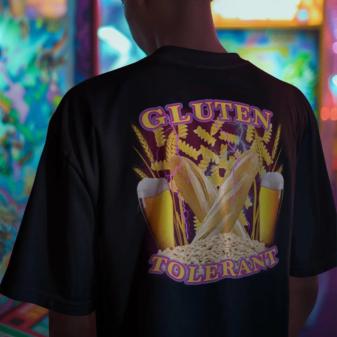 Gluten Tolerant (OG design) t-shirt (backprint) - Orbital Clothing