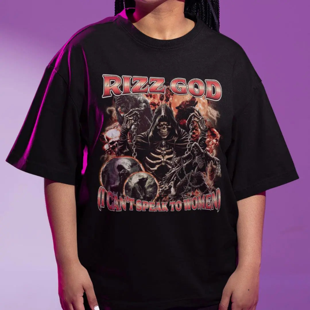 Rizz God (I Can't Speak to Women) t-shirt - Orbital Clothing