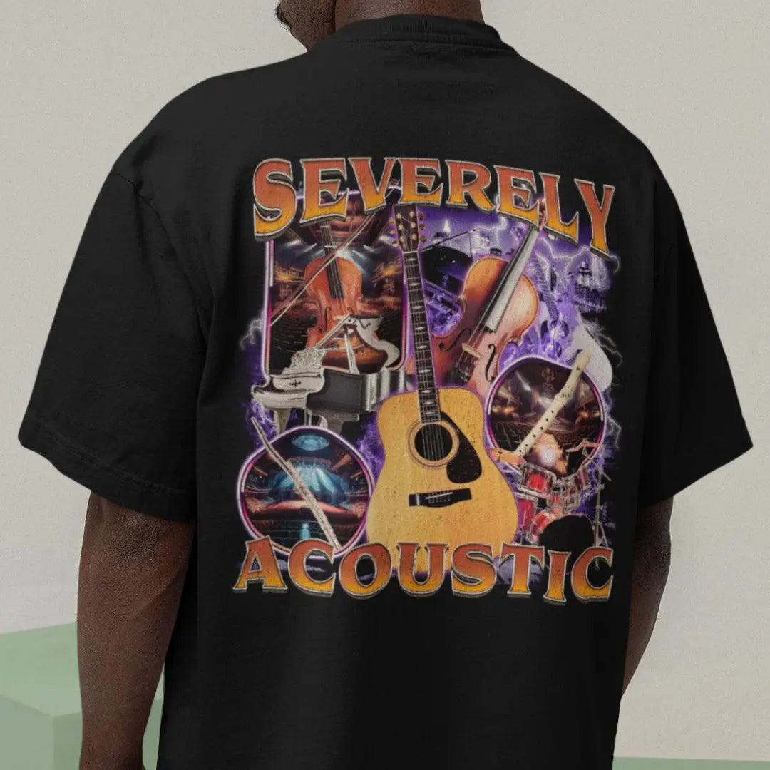 Severely Acoustic t-shirt (backprint) - Orbital Clothing