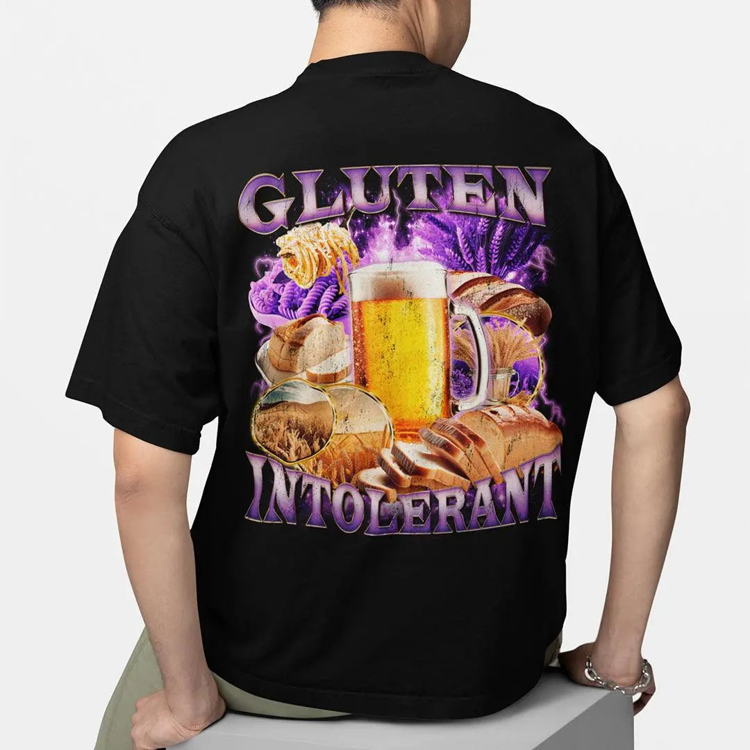 Gluten Intolerant (Updated Design) t-shirt (backprint) - Orbital Clothing