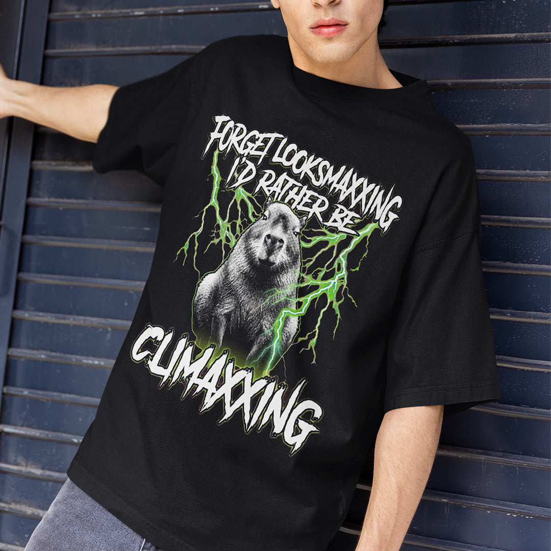 Forget Looksmaxxing I'd rather be Climaxxing T-Shirt Orbital Clothing