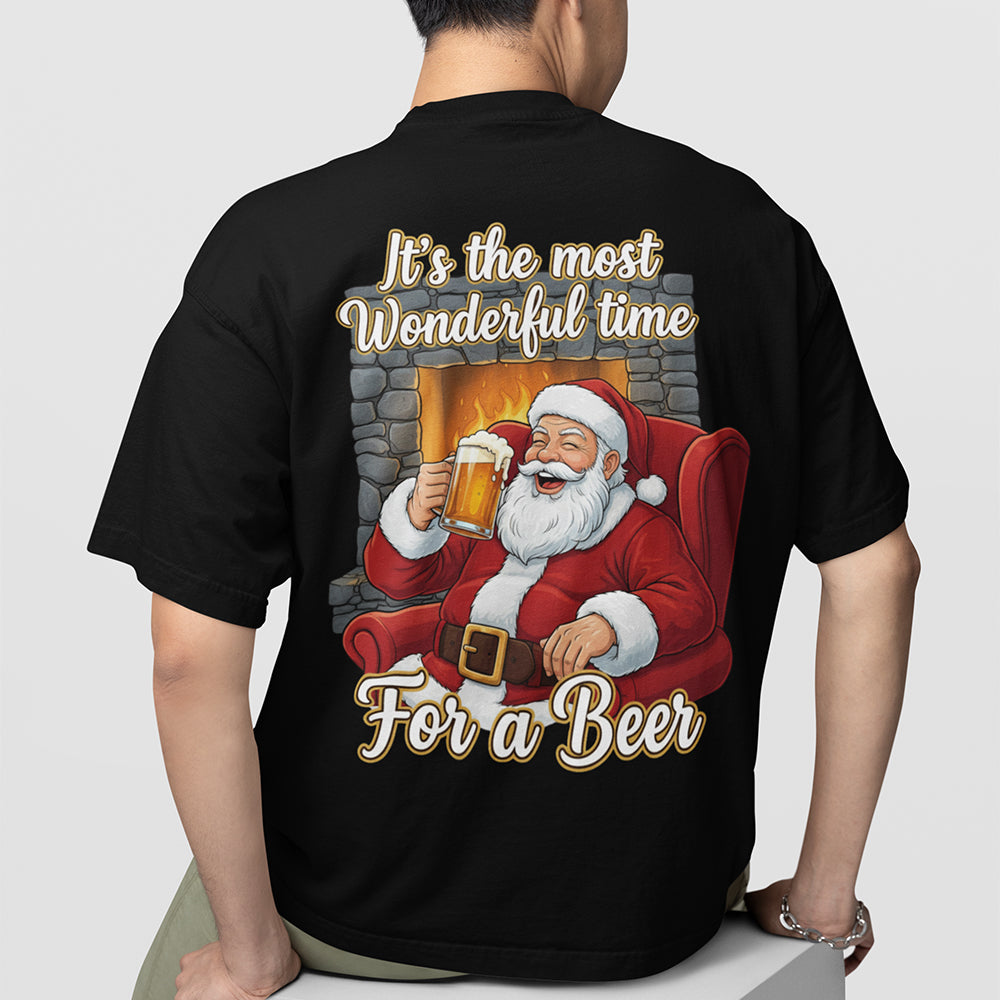 Es ist die schönste Zeit für ein Bier-T-Shirt (Rückenaufdruck)