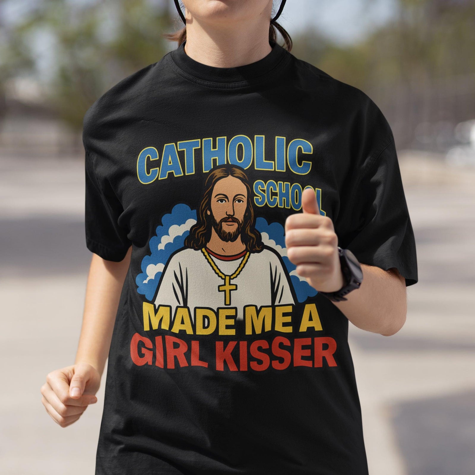 Catholic School Made me a Girl Kisser T-Shirt - Orbital Clothing