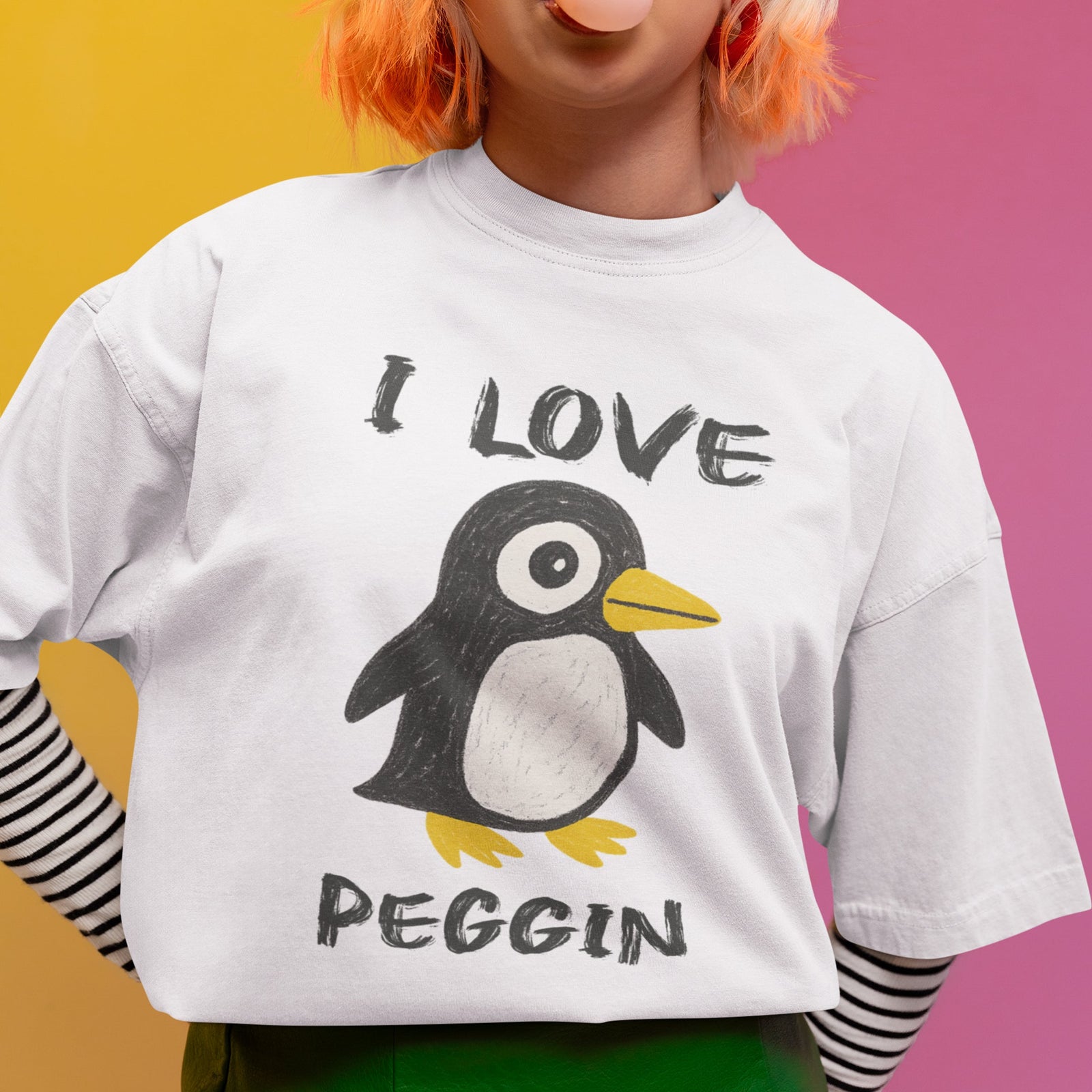 I love Pegging (Penguin) T-Shirt Orbital Clothing