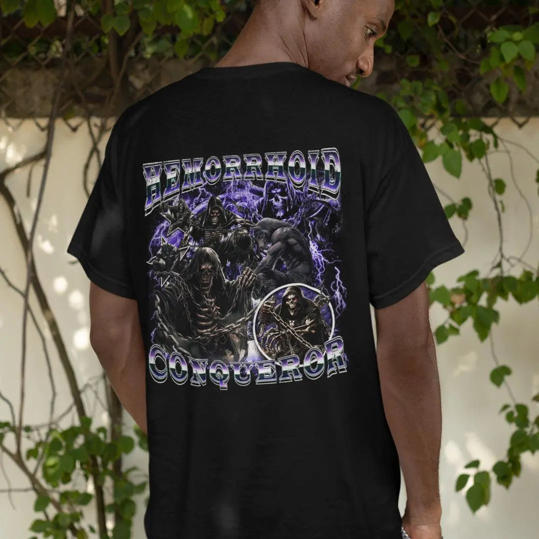 Hemorrhoid Conqueror t-shirt (backprint) - Orbital Clothing