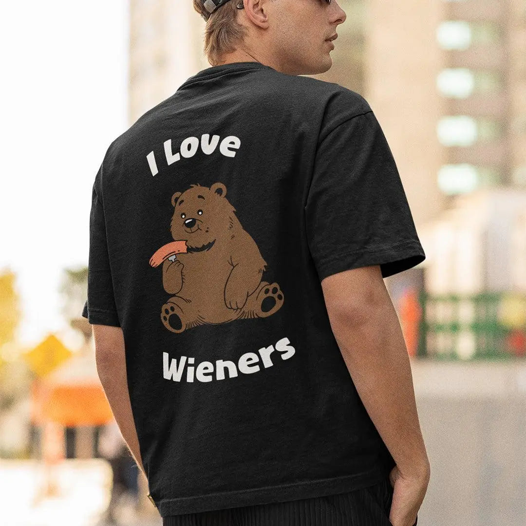 I love wieners t-shirt (backprint) - Orbital Clothing
