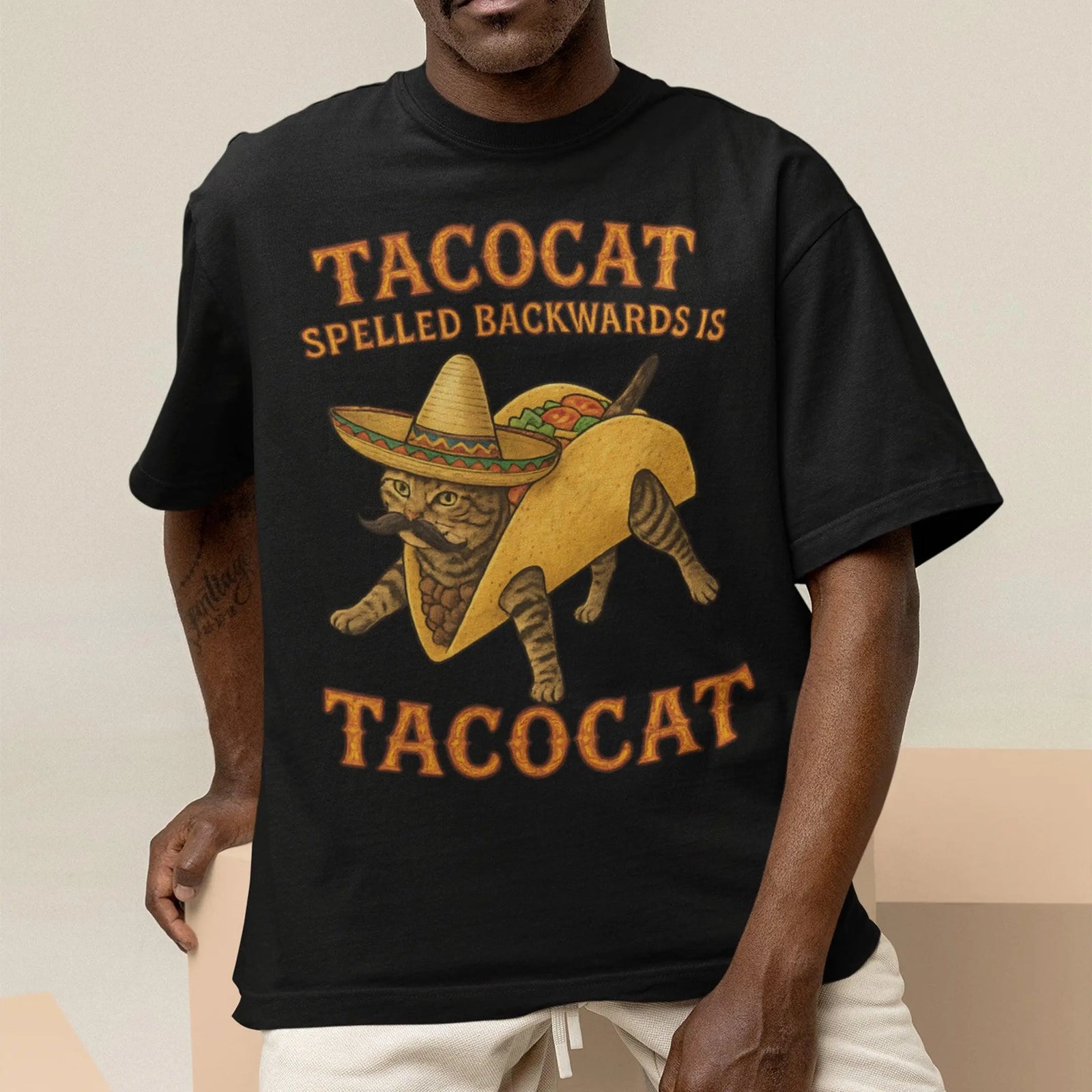Tacocat spelled backwards is tacocat T-Shirt - Orbital Clothing