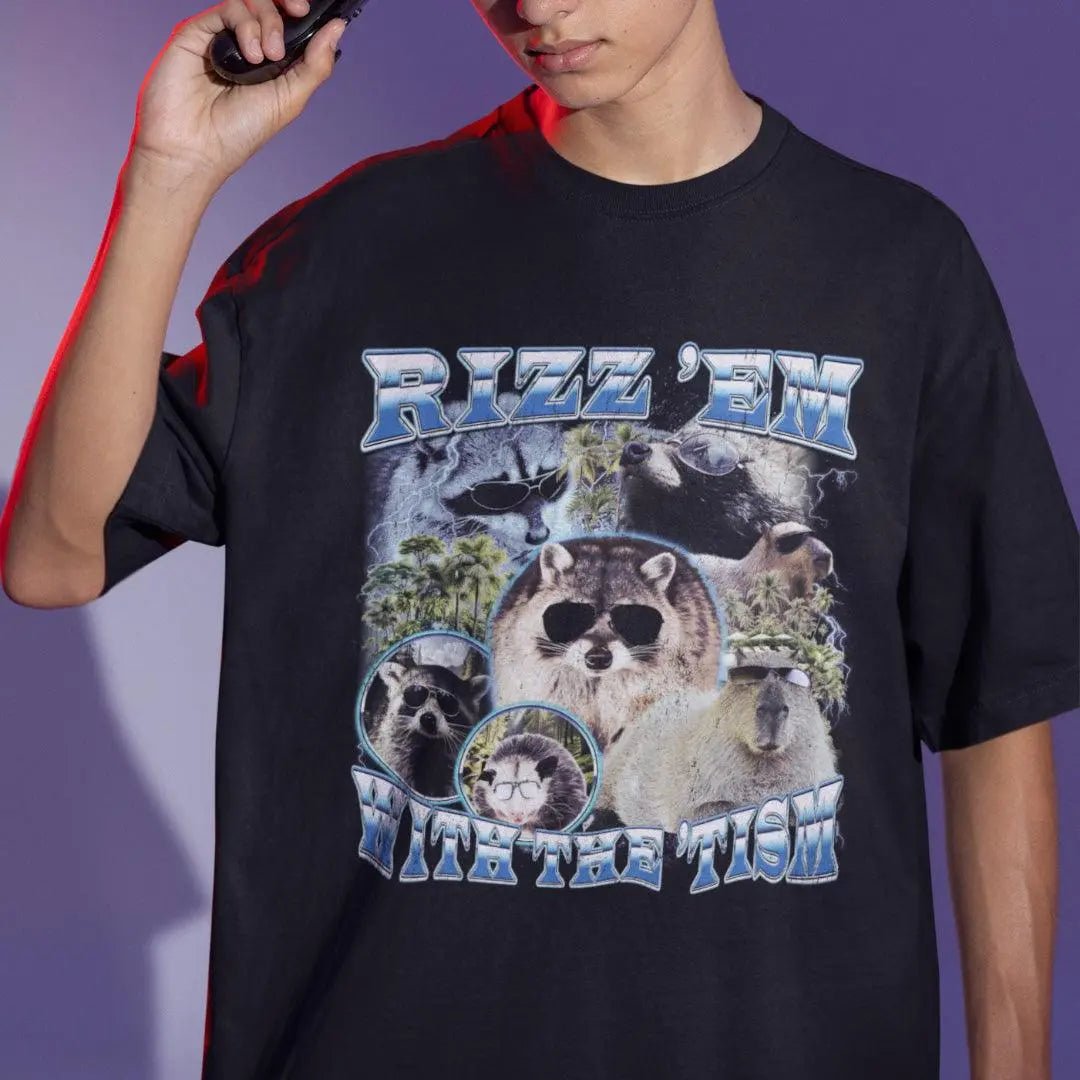 Rizz 'em with the 'tism t-shirt - Orbital Clothing