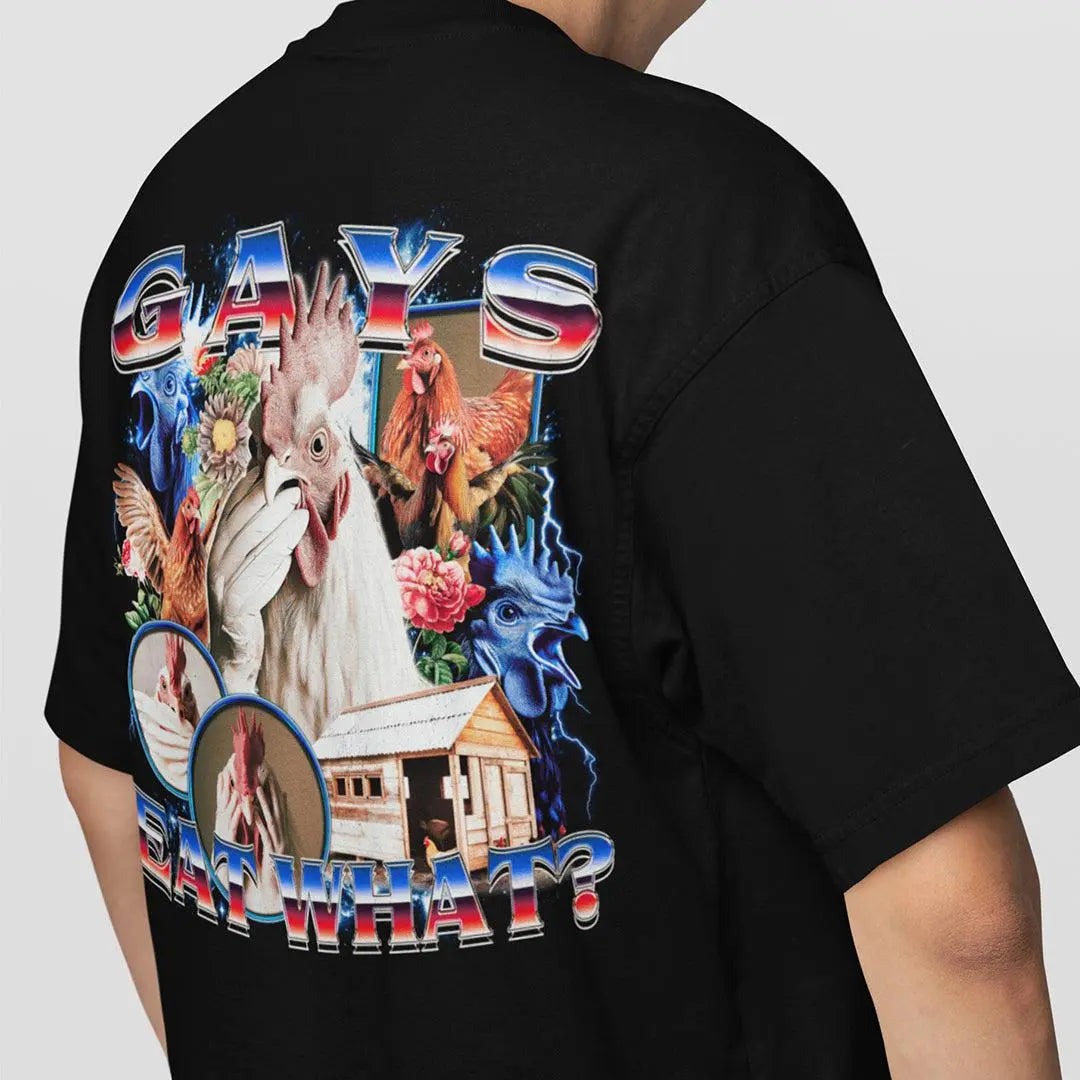 Gays Eat What t-shirt (backprint) - Orbital Clothing