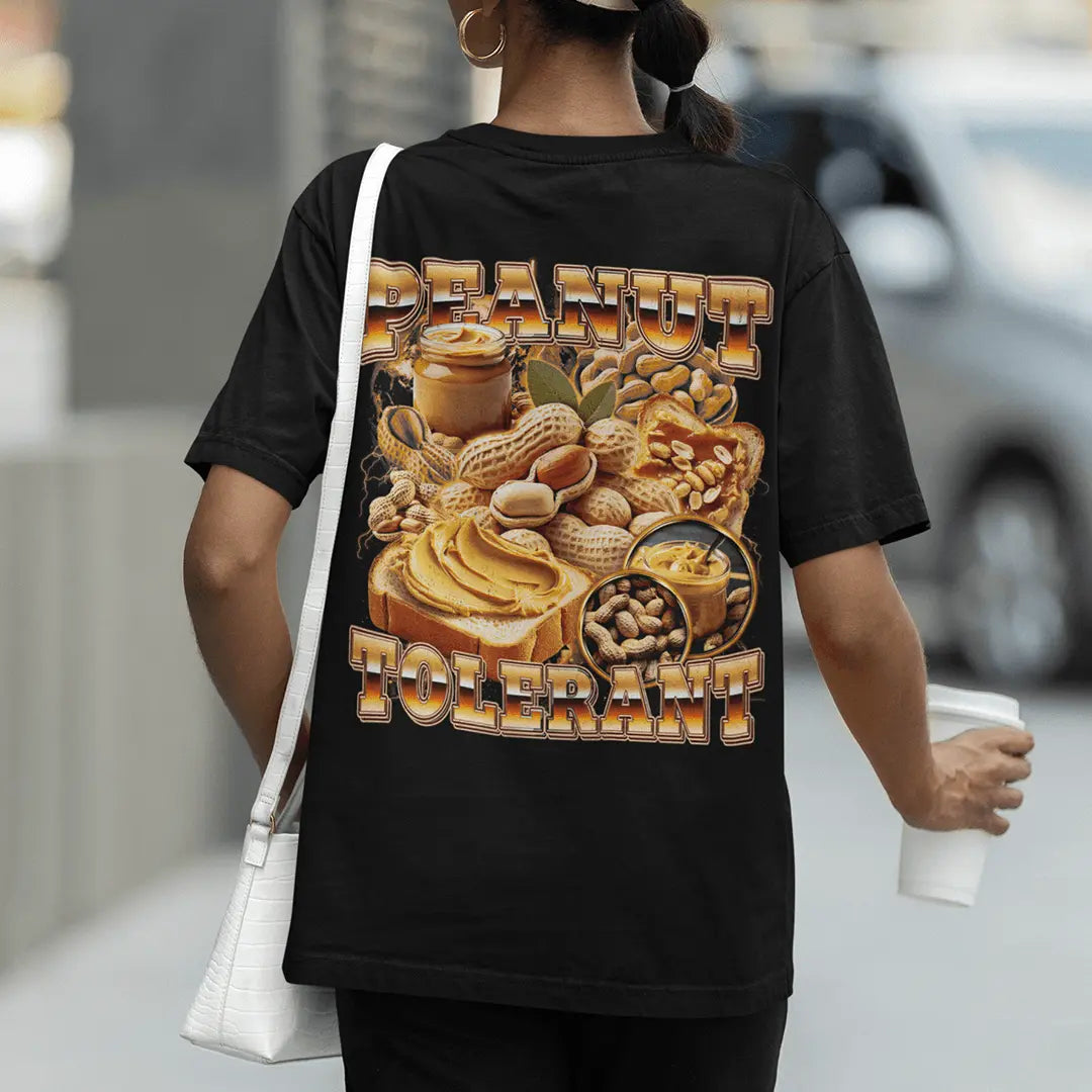 Peanut Tolerant t-shirt (backprint) - Orbital Clothing