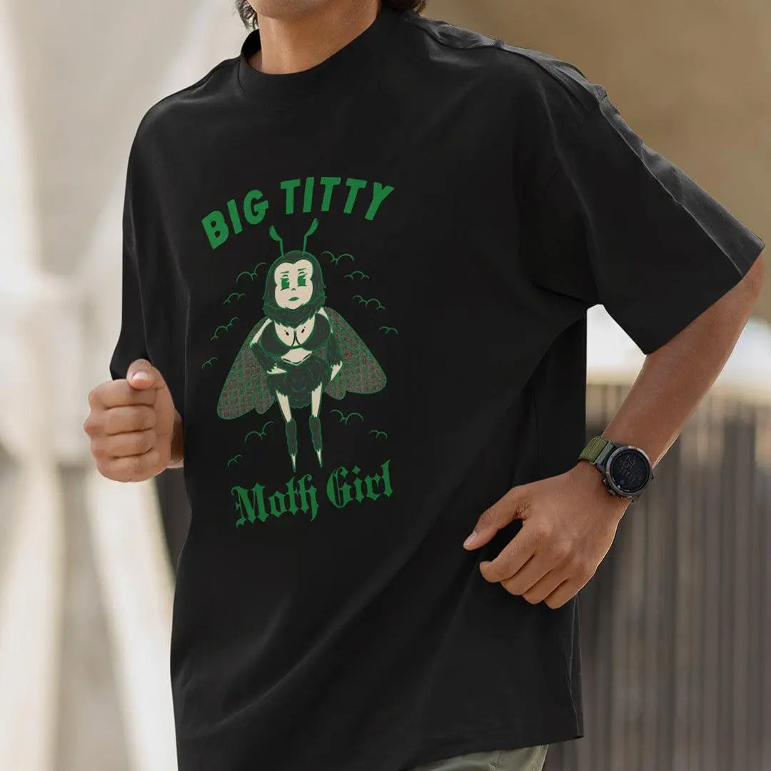 Big Titty Moth Girl t-shirt - Orbital Clothing