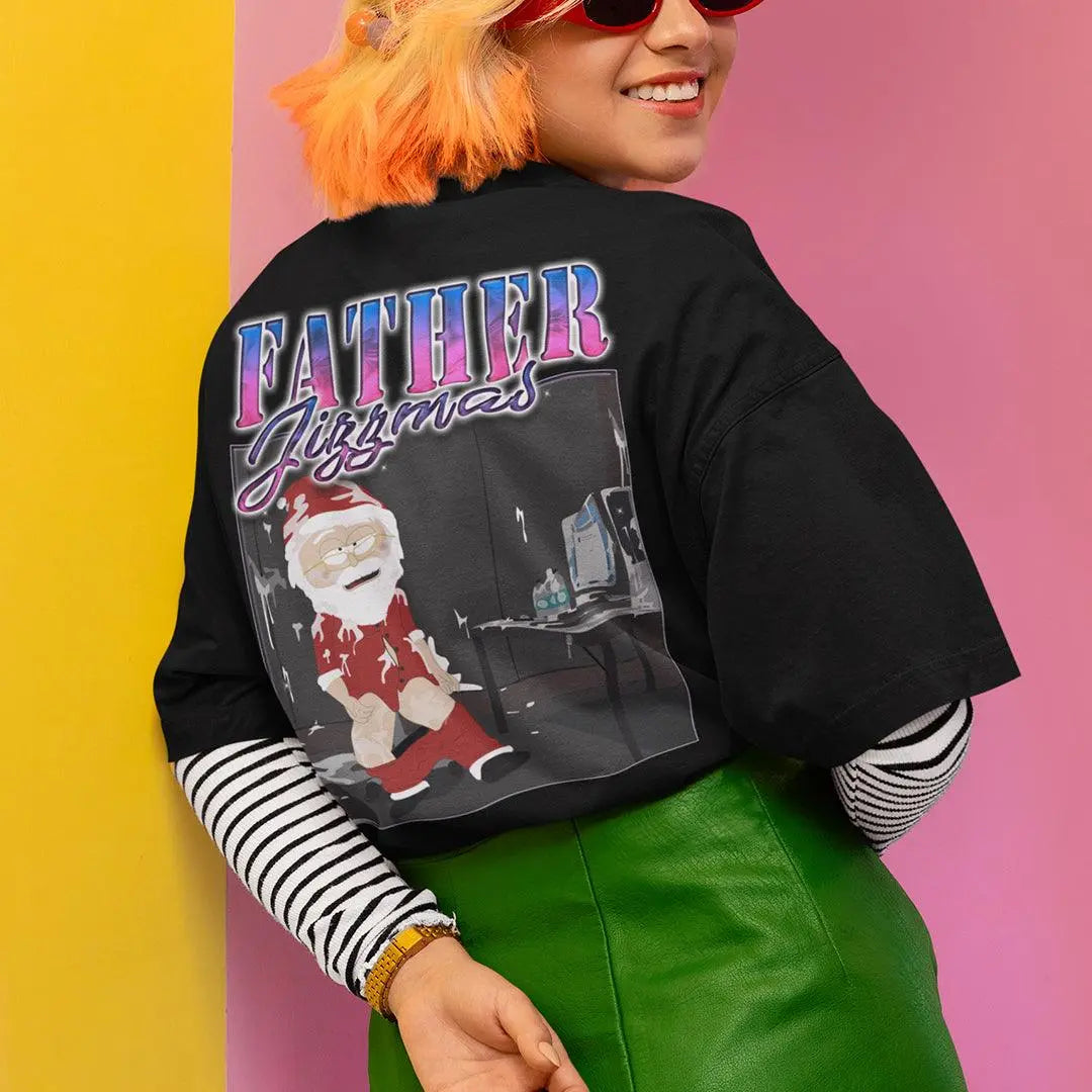 Father Jizzmas t-shirt (backprint) - Orbital Clothing